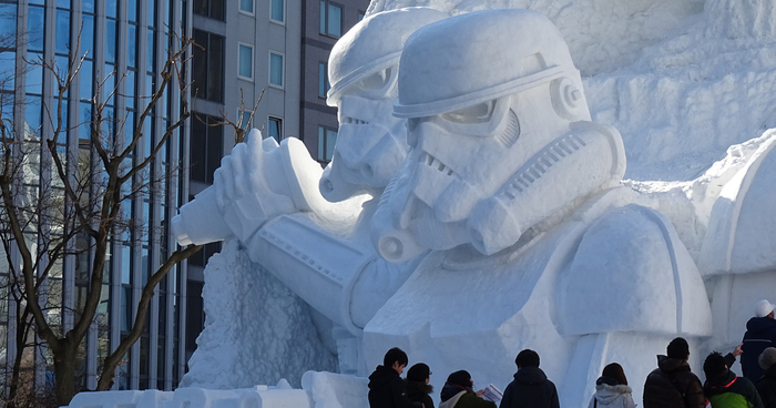 Japanese Army Uses 3,500 Tons Of Snow To Create Massive Star Wars Sculpture For Snow Festival