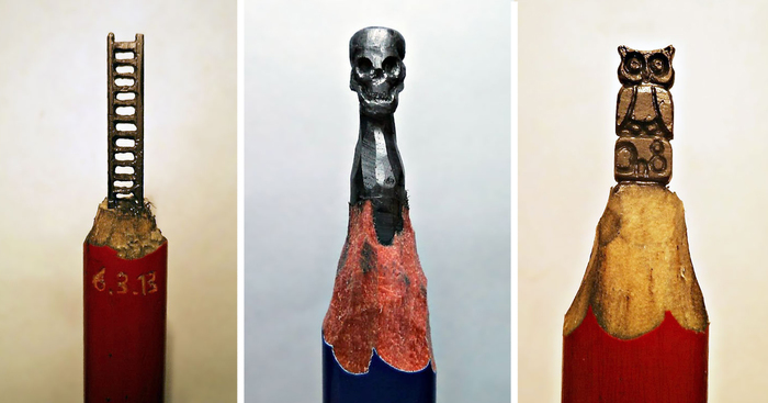 Tiny Sculptures Carved Into The Tip Of A Pencil By Recep Alcamli
