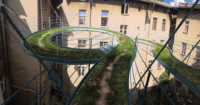 Hanging Walkway Connects Two Offices In Design By Polish Architects