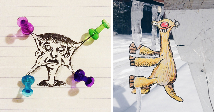 17-Year-Old Artist Creates Interactive Illustrations Using Everyday Objects