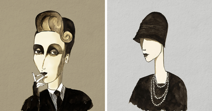 My Collection Of Ink Portraits Based On Famous Women