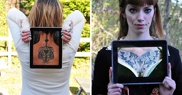 Using iPad As An X-Ray To Reveal Tattoos Under Clothes
