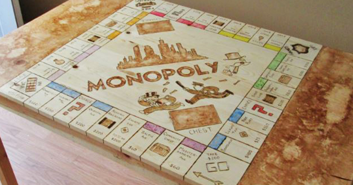 I Spent 40 Hours Transforming My Old Kitchen Table Into A Monopoly Board