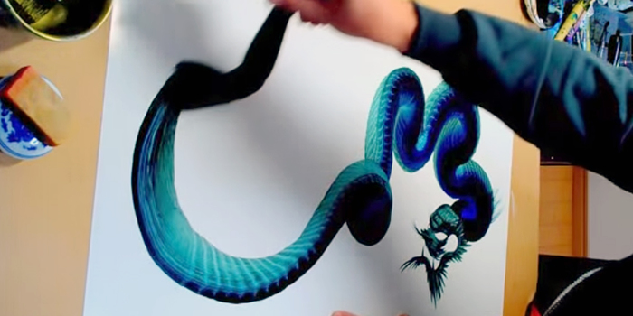 Stunning Dragon Paintings Based On A Single Brushstroke