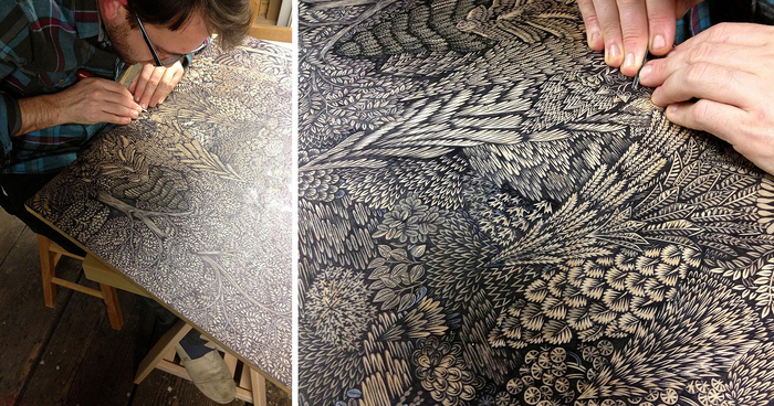 Artists Spent Almost 2 Years Carving This Epic Forest Landscape Out Of Wood