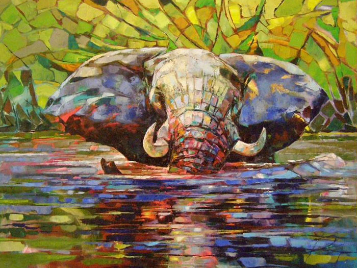 Africa-Inspired Palette Knife Paintings By Radka Kirby