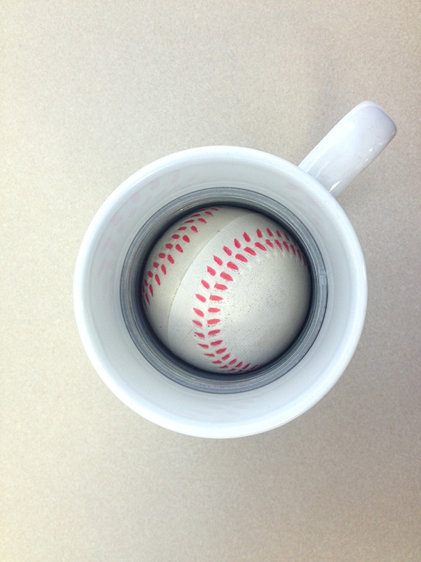 Rubber Ball Perfectly Fits Into A Cup