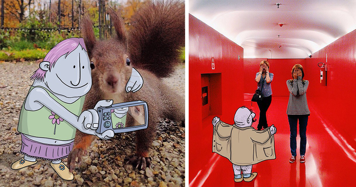 Illustrator Adds Funny Cartoons To Strangers’ Instagram Photos