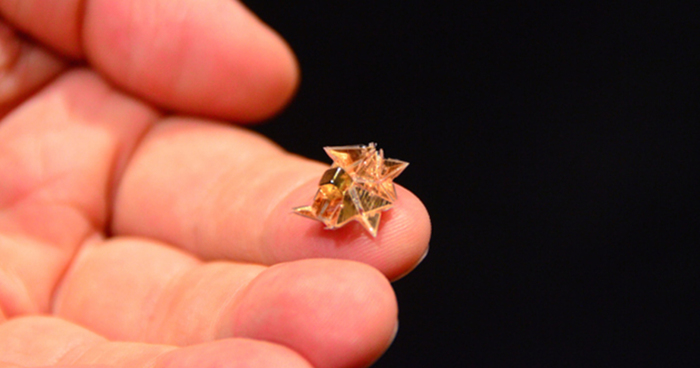 Mini Origami Robot That Self-Folds, Walks, Swims, Digs, Carries Loads, Climbs And Dissolves Into Nothing