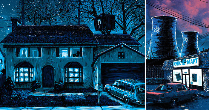 The Simpsons’ Springfield Illustrated As A Deadbeat Town