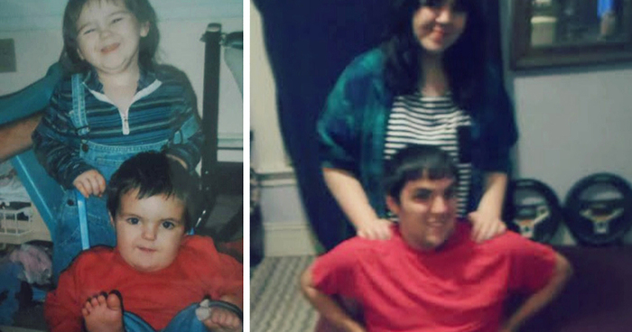 We Recreated Childhood Photos As Christmas Gift For Our Ailing Mother