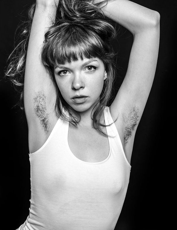 Woman Showing Her Armpit Hair