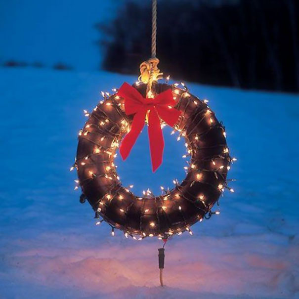 Tire Christmas Wreath