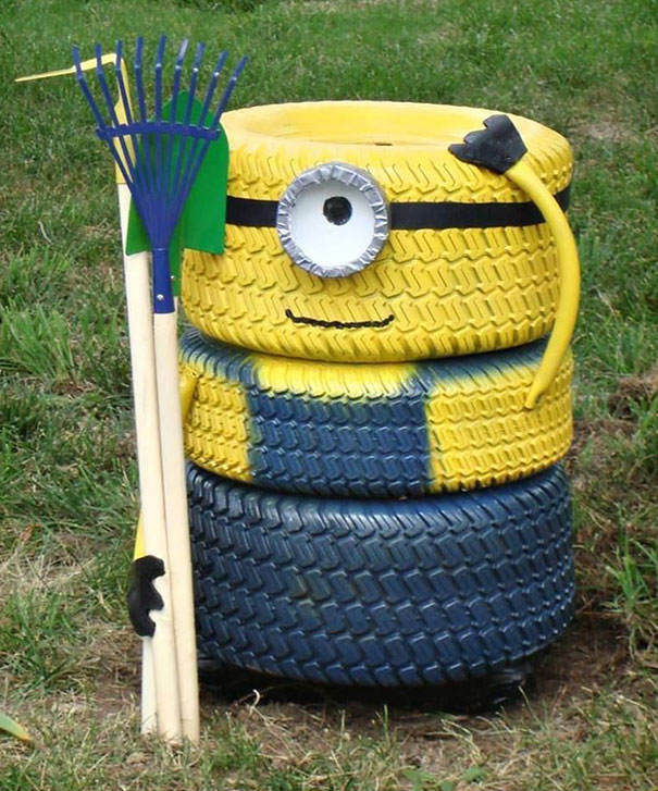 Minion Tire Scarecrow