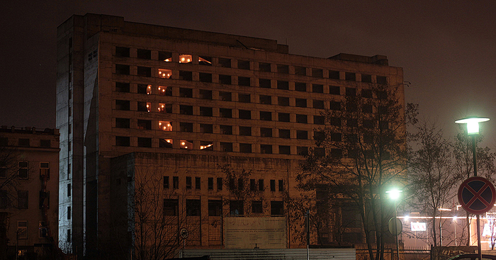 How I Stole The Moon: Light Installation Inside Abandoned Building In Kaunas, Lithuania