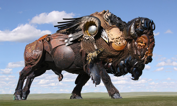 Old Farm Equipment And Scrap Metal Turned Into Stunning Sculptures