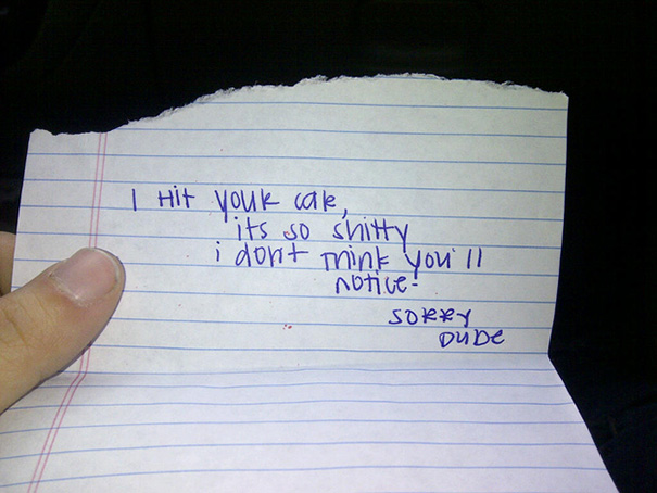 Windshield Note