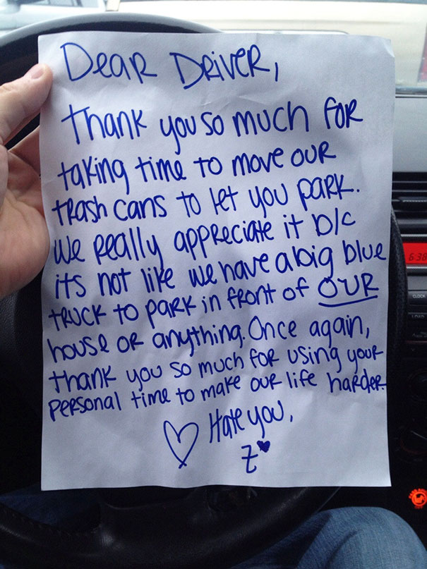 Windshield Note