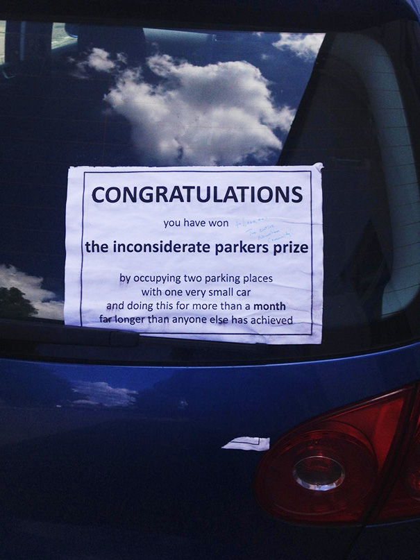 Passive Aggressive Parking Note
