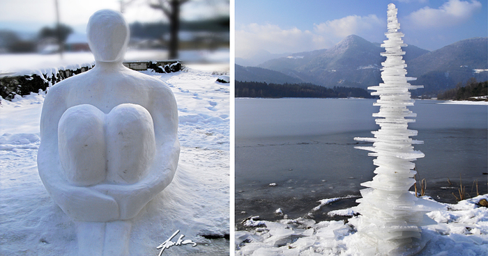 I Create Land Art Of Frost, Snow And Ice