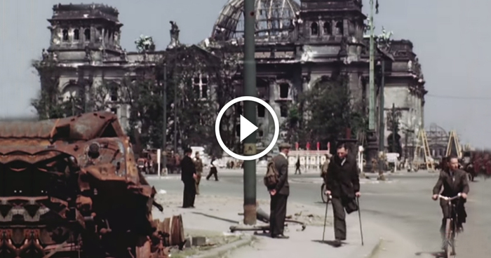 Amazing HD Color Footage Of Berlin From 1945 Right After End Of WW2