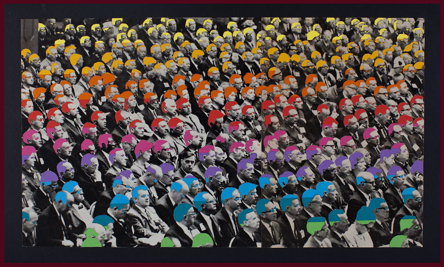 My Handmade Collages From Old Magazines And Colored Paper