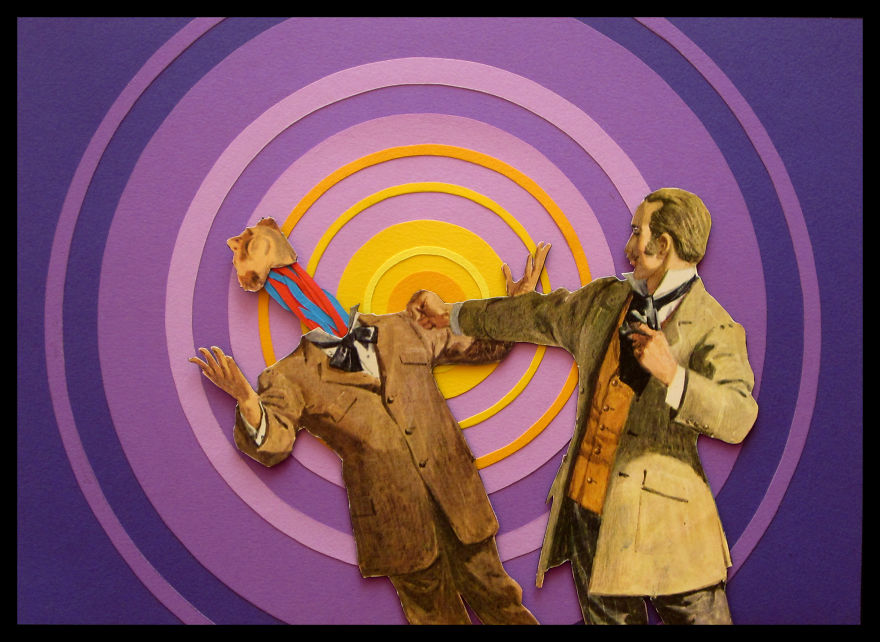 My Handmade Collages From Old Magazines And Colored Paper