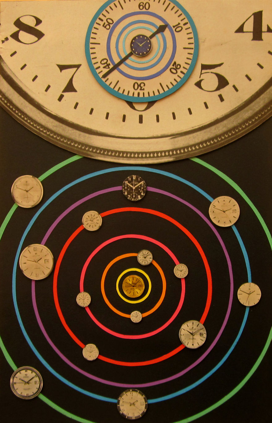 My Handmade Collages From Old Magazines And Colored Paper