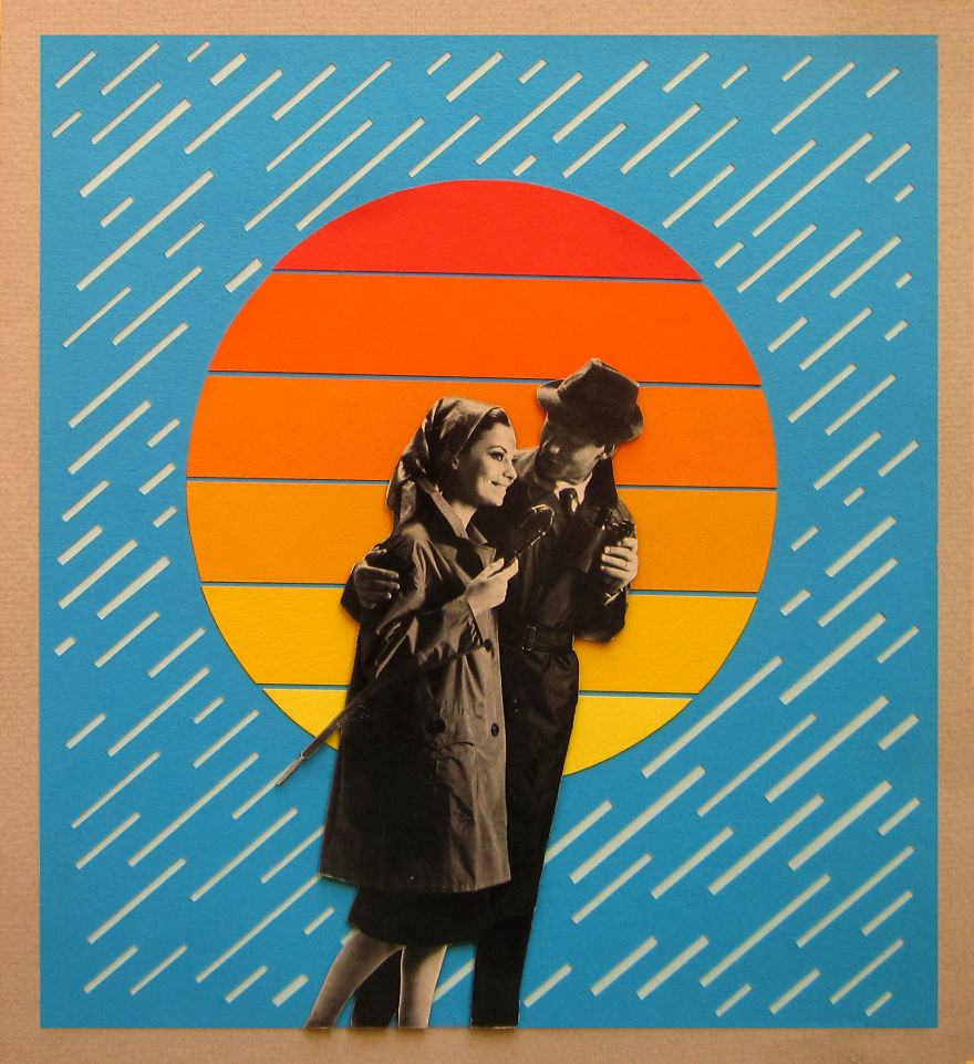 My Handmade Collages From Old Magazines And Colored Paper