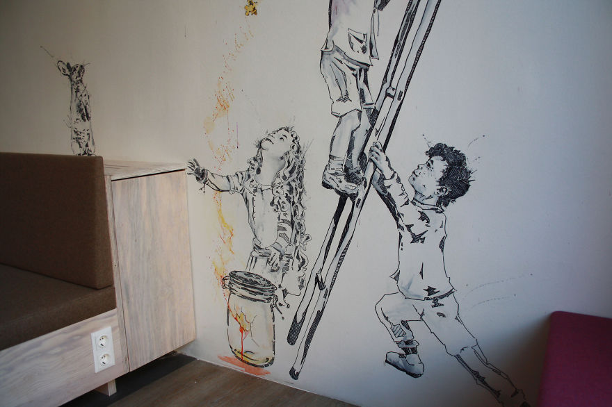 I Was Asked To Design A Huge Mural In A Coffee Shop