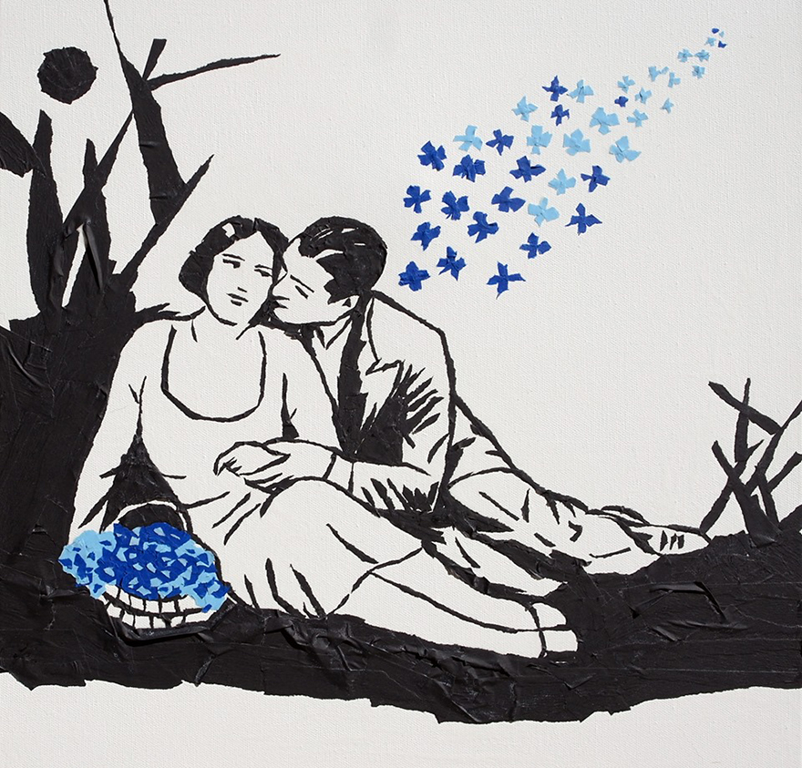 Art Created With Bits Of Ripped Up Tape