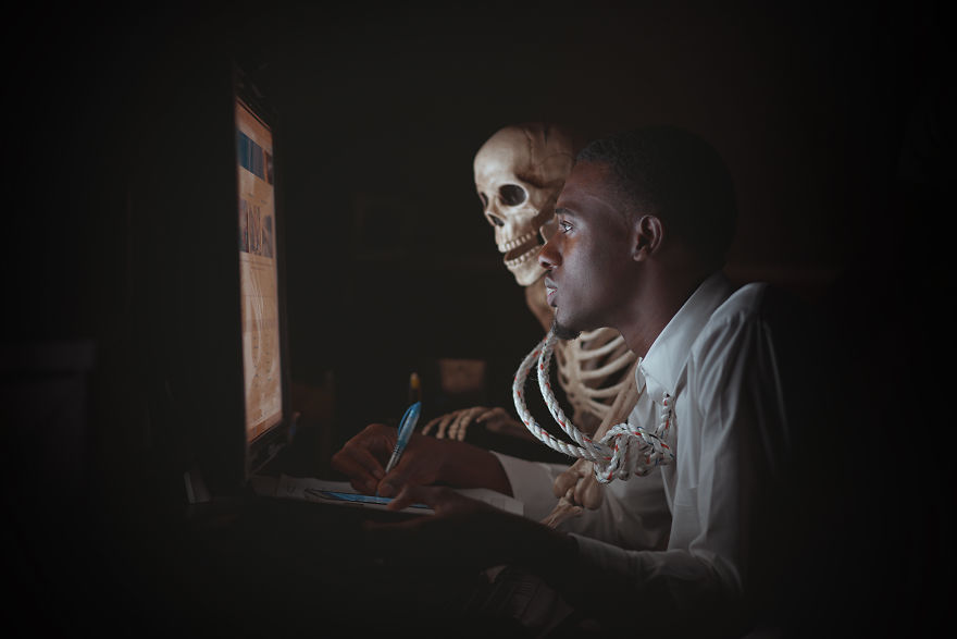 My Haunting Series Captures Self-exploitation And The Capitalist World We Live In