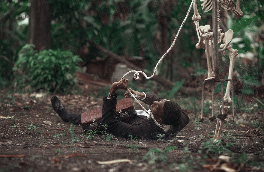 My Haunting Series Captures Self-exploitation And The Capitalist World We Live In