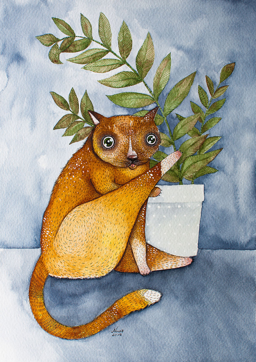 My Watercolor And Ink Paintings Of Quirky Cats My Watercolor And Ink Paintings Of Quirky Cats