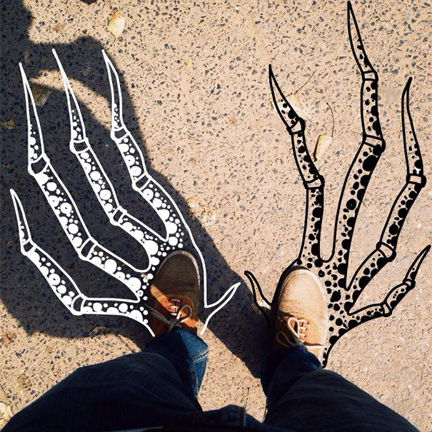 I Add Weird Illustrations To Photos Of My Friends' Feet