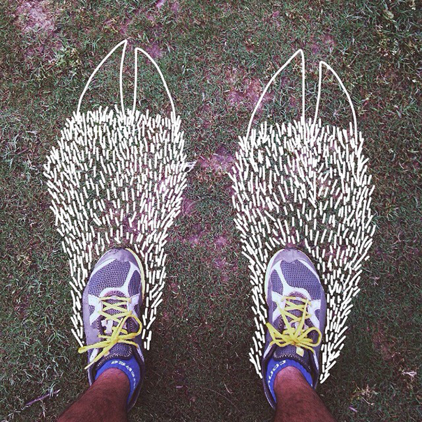I Add Weird Illustrations To Photos Of My Friends' Feet