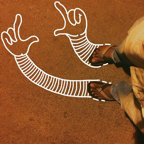 I Add Weird Illustrations To Photos Of My Friends' Feet
