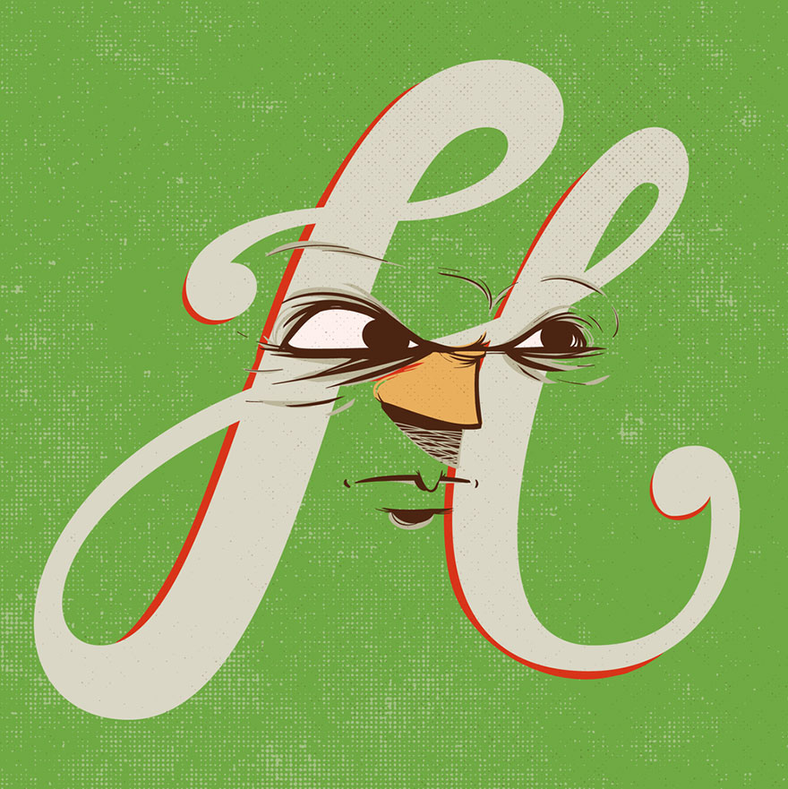 Letters Turned Into Faces With Beautiful Typography