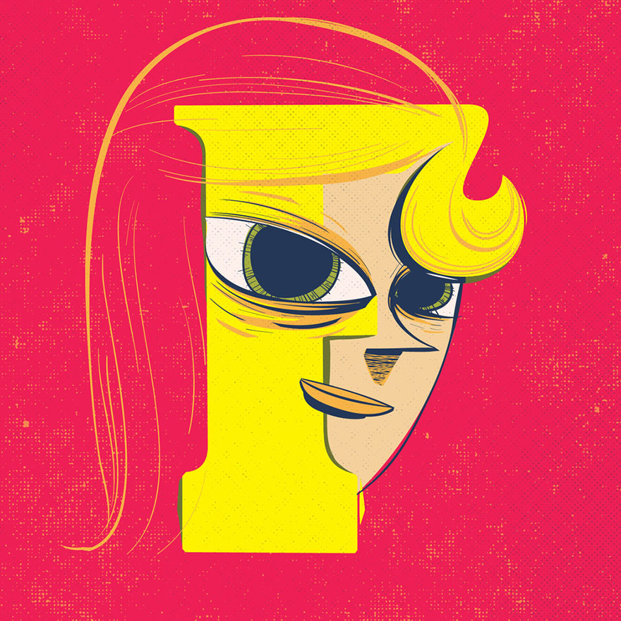 Letters Turned Into Faces With Beautiful Typography