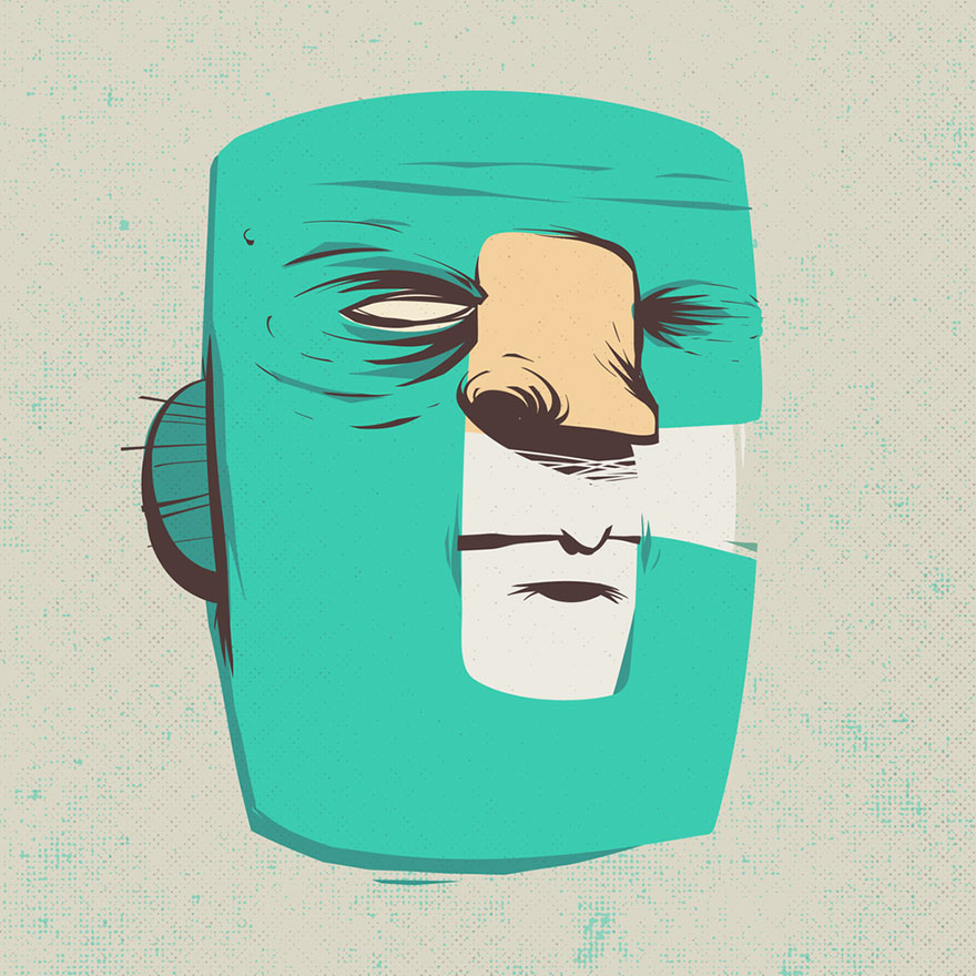 Letters Turned Into Faces With Beautiful Typography