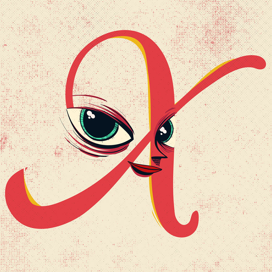 Letters Turned Into Faces With Beautiful Typography