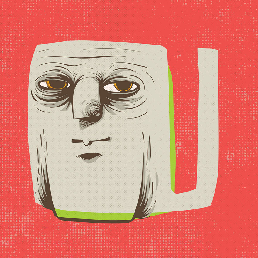 Letters Turned Into Faces With Beautiful Typography