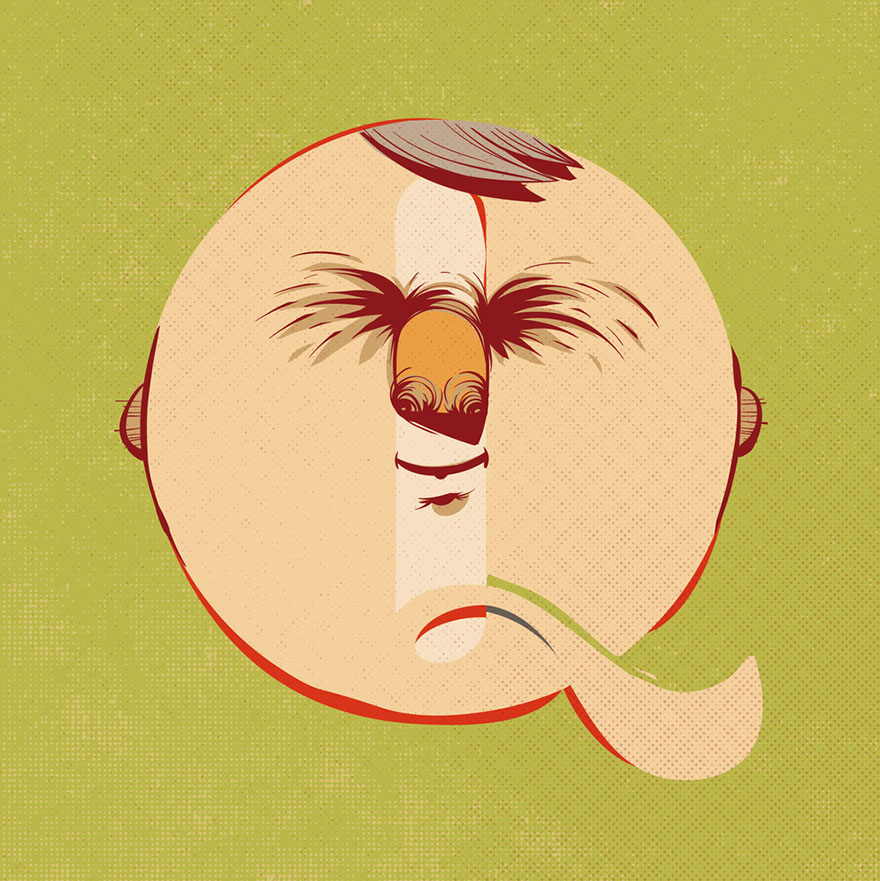 Letters Turned Into Faces With Beautiful Typography