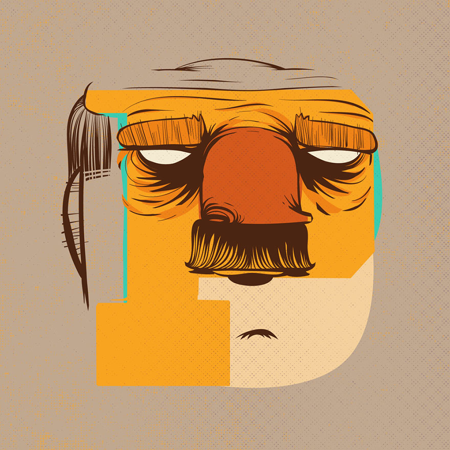 Letters Turned Into Faces With Beautiful Typography