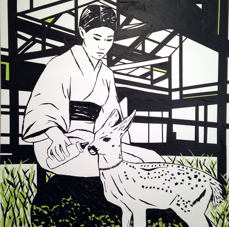 Art Created With Bits Of Ripped Up Tape