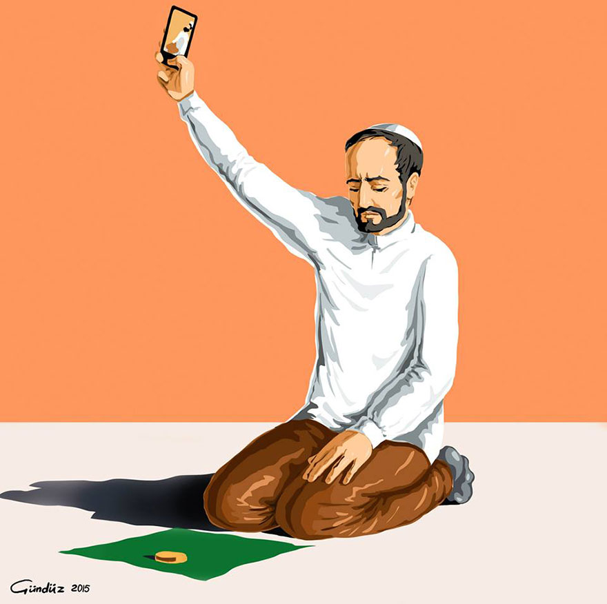 Holy Selfie: Satirical Illustrations Of Religious People By Gunduz Agayev
