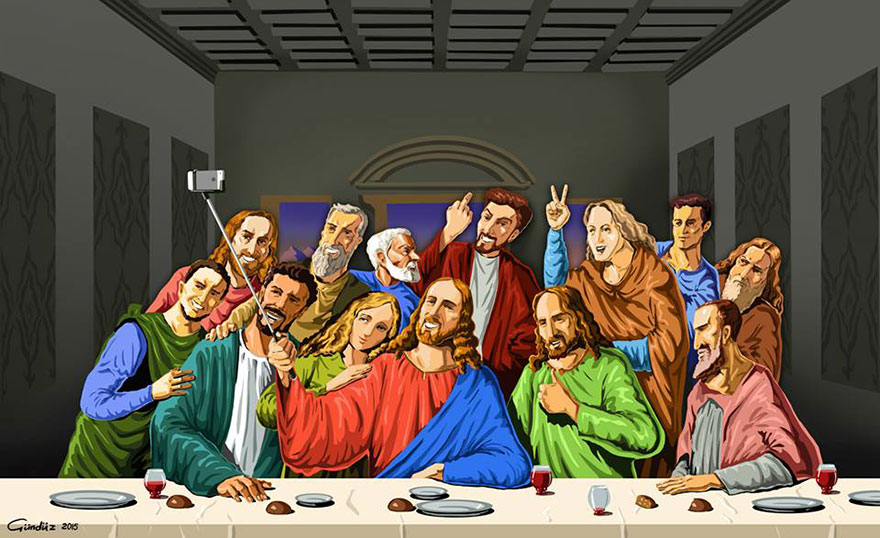 Holy Selfie: Satirical Illustrations Of Religious People By Gunduz Agayev