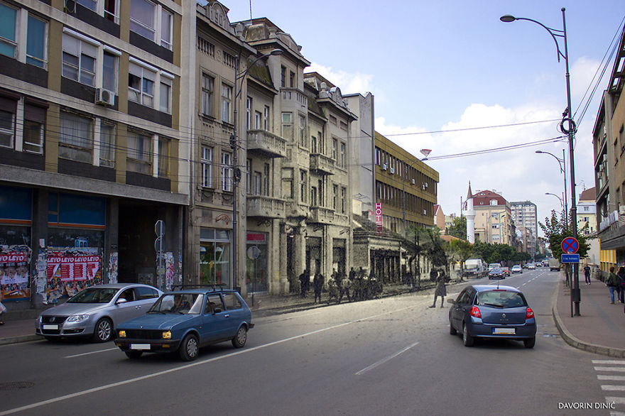I Combined Old And New Photos Of Serbian Streets To Bring History To Life - Part Two! I Combined Old And New Photos Of Serbian Streets To Bring History To Life - Part Two!
