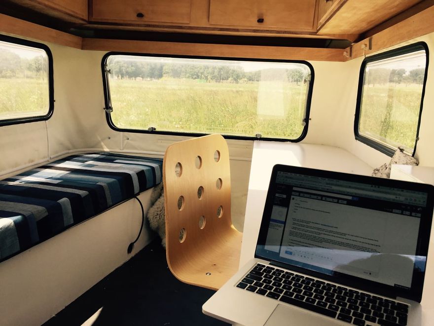 I Converted A Vintage Caravan Into A Mobile Office Space