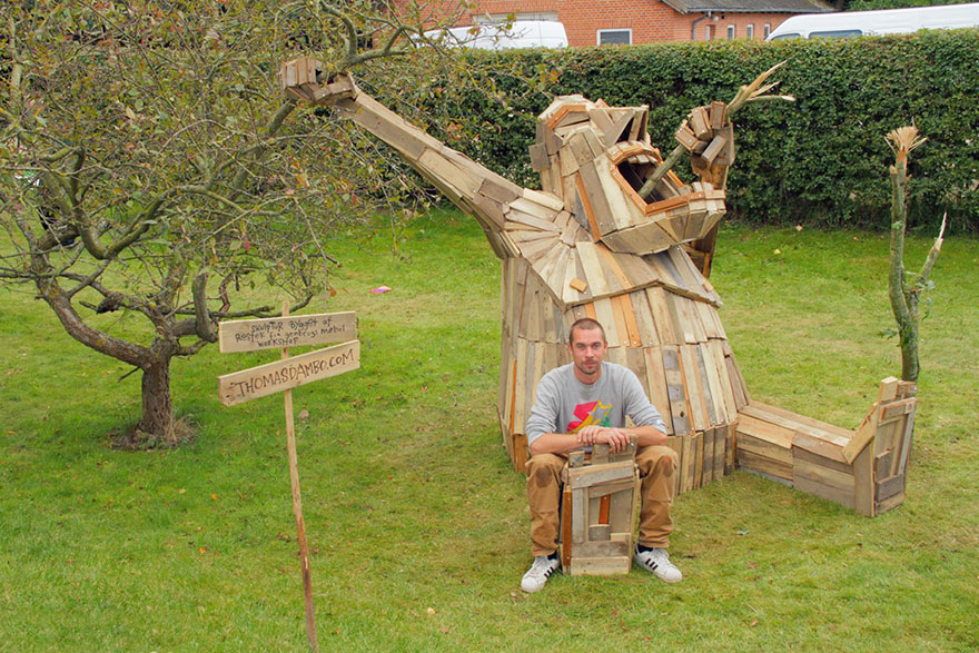 I Create Giant Sculptures From Scrap Wood